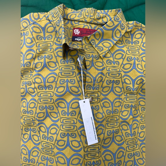 NWT Reyn Spooner X Alfred Shaheen collab. Mens Aloha Hawaiian shirt. VTG tiki - Picture 4 of 4